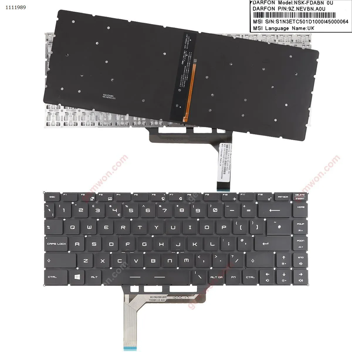 Picture of MSI GS65 GS65 Stealth GS65VR MS-16Q2 BLACK(Backlit,Without FRAME) WIN8 