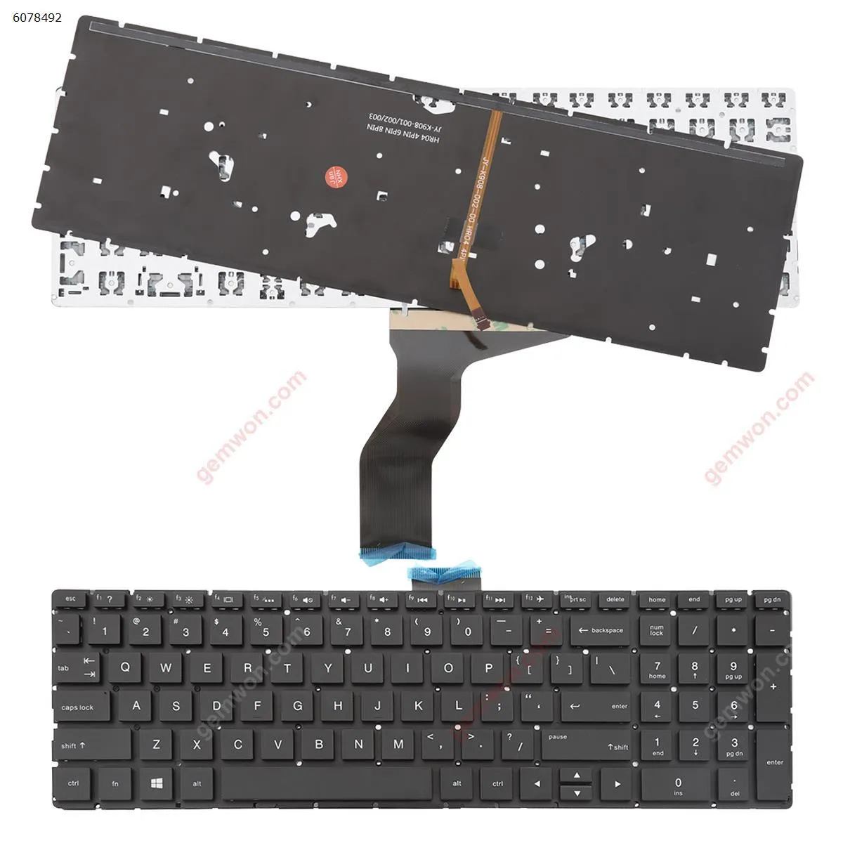 Picture of Laptop US keyboard for HP Pavilion 15-BS BLACK(Without FRAME,Backlit) 