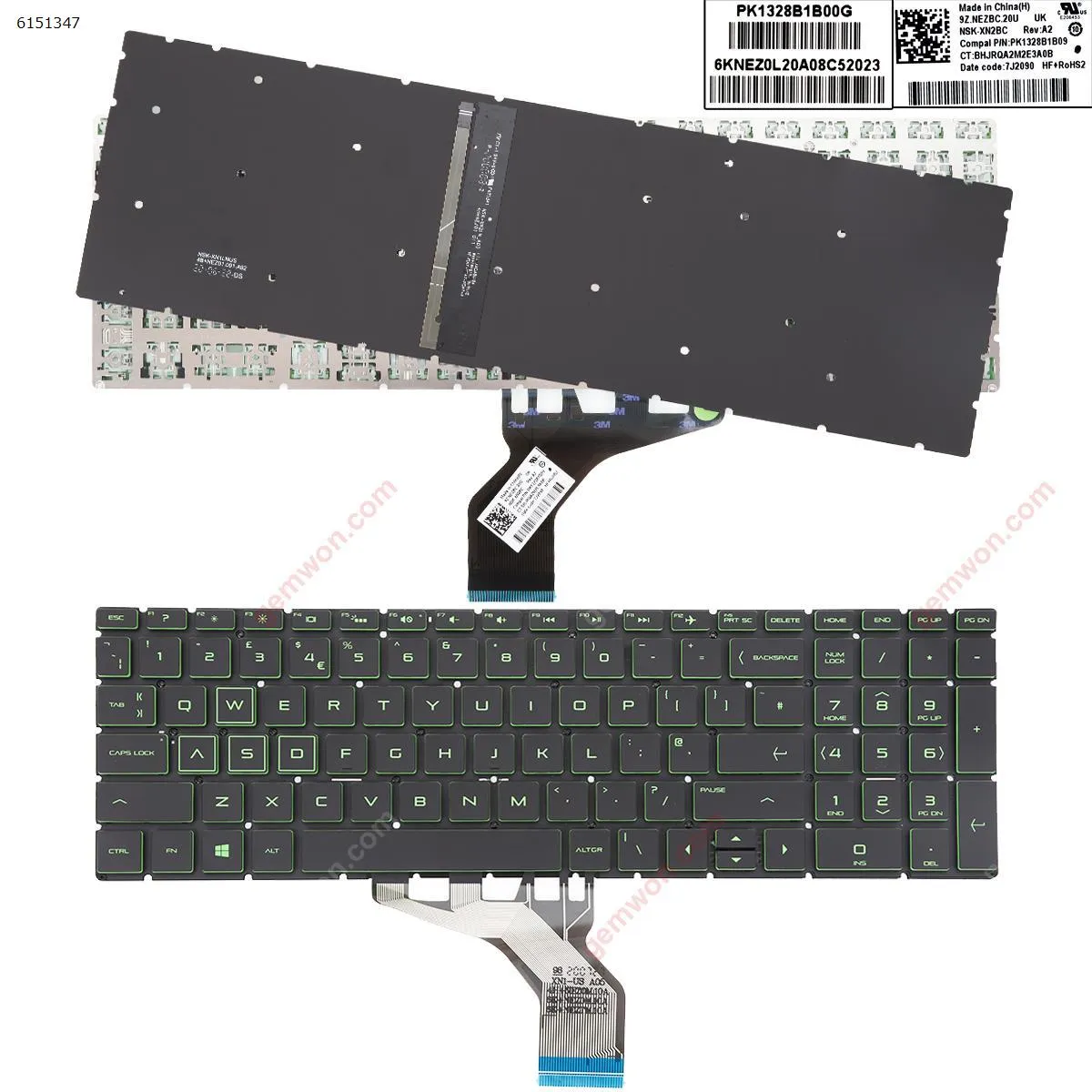Picture of HP Pavilion 15-DA 250 255 G7 Gen7 BLACK (With Backlit Board ，Small Enter,Green Side WIN8)
