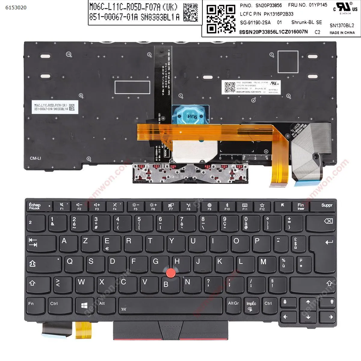 Picture of IBM ThinkPad X280 X395 X390 BLACK FRAME BLACK（with point ，backlit win8）OEM