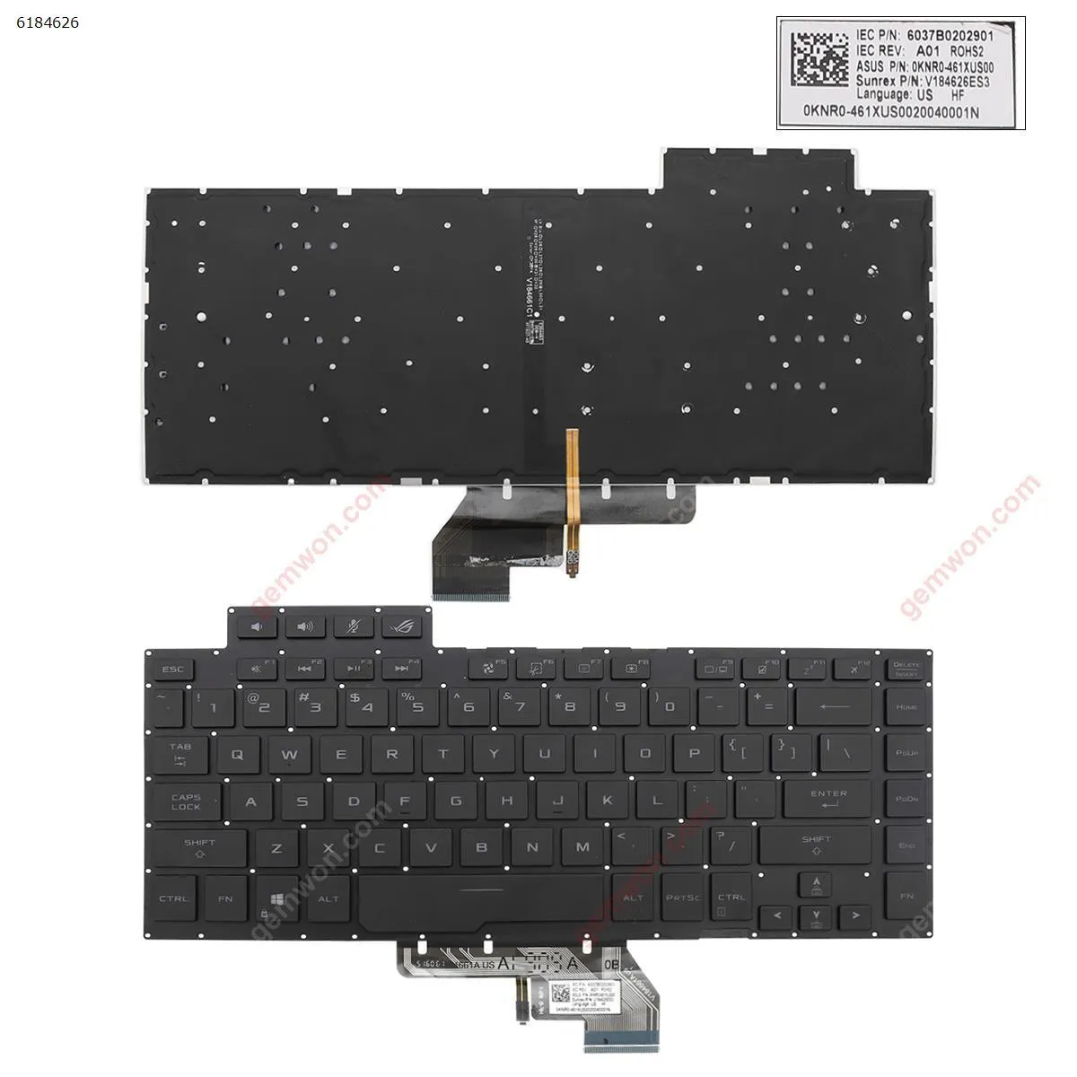 Picture of Asus ROG GX502 GX502GW GX502GV GX502LWS GX502LXS BLACK (Backlit win8)
