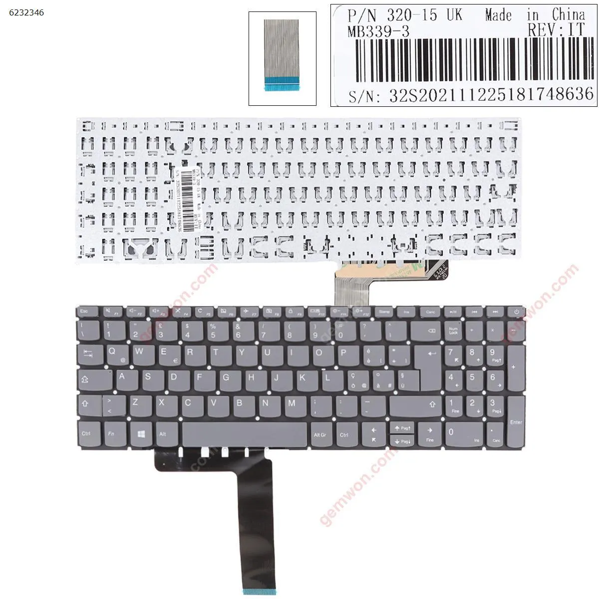Picture of Lenovo IdeaPad 320-15ABR 320-15IAP 320-15AST 320-15IKB 320-15ISK GRAY  win8