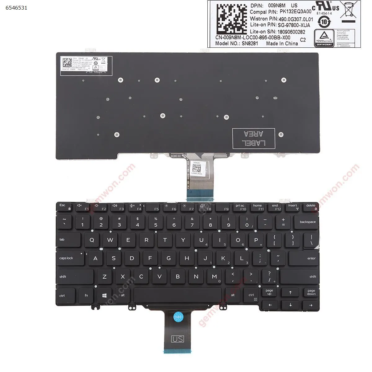 Picture of Laptop US keyboard for DELL LATITUD E5200 3300 5300 7200 7300 3301 7290 5310 BLACK (Win8)