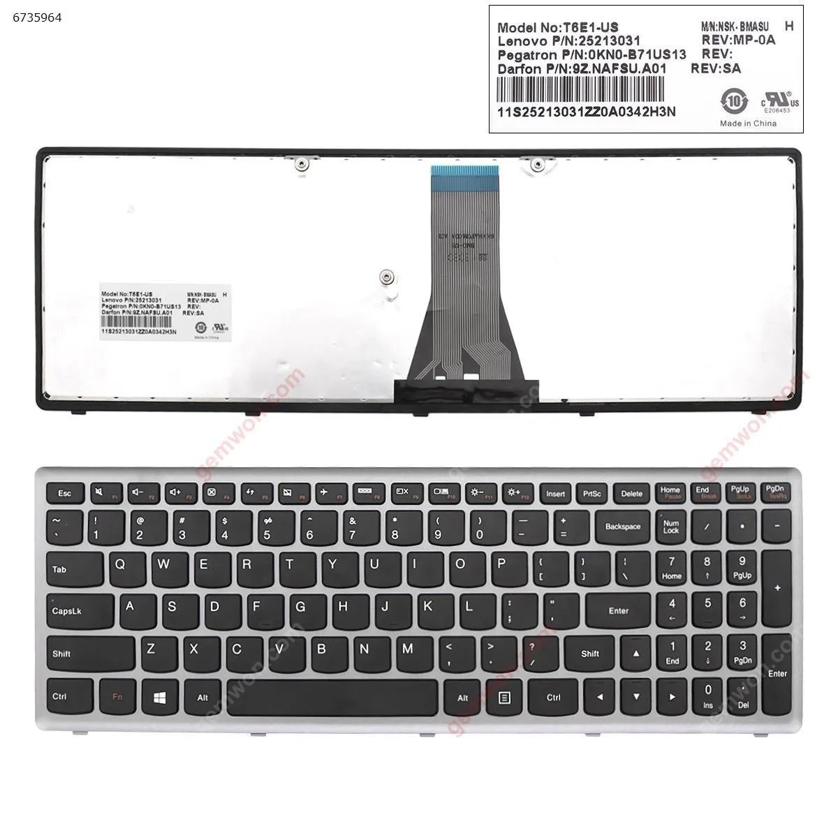 Picture of Lenovo G500S S500 Flex 15 GRAY  FRAME BLACK(For Win8)