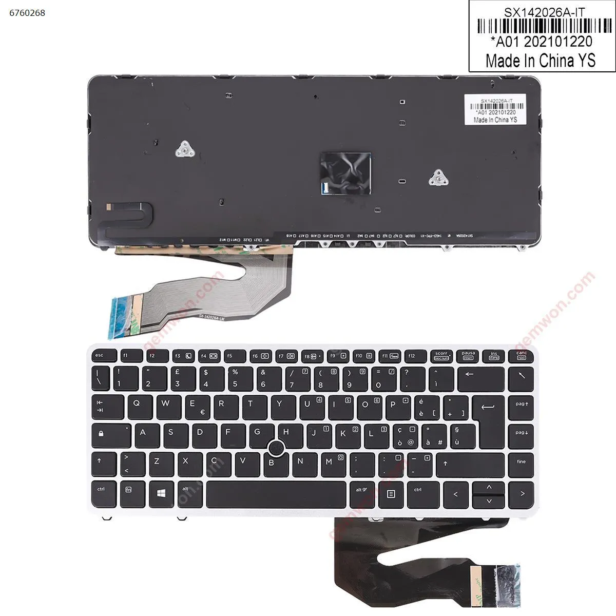 Picture of HP EliteBook 840 G1 SILVER FRAME BLACK (Backlit,With Point stick)OEM 