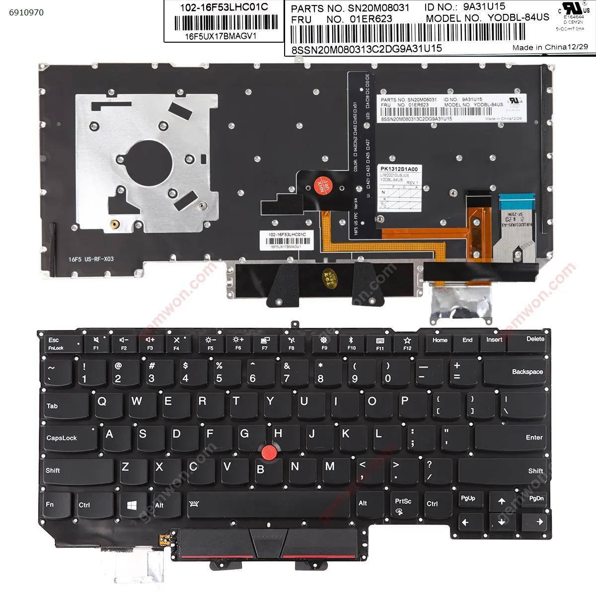 Picture of Thinkpad X1 Carbon 6th Gen 2018 Type 20KH 20KG (Backlit with point stick ,For Win8) OEM 
