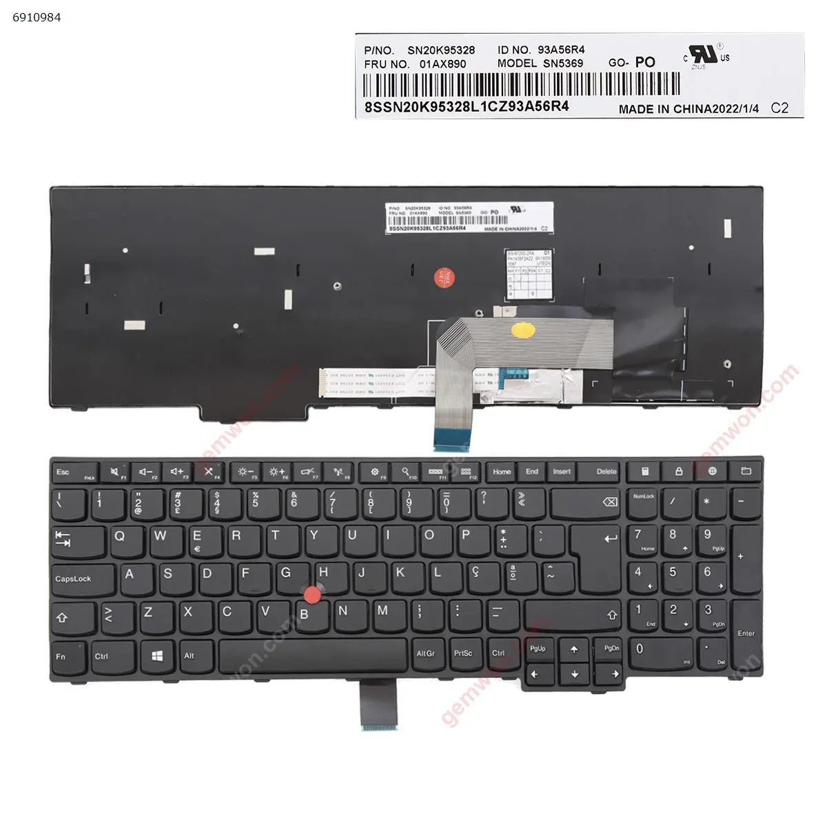 Picture of Thinkpad E555 E550 BLACK FRAME BLACK( ( with point stick,WIN8）OEM 