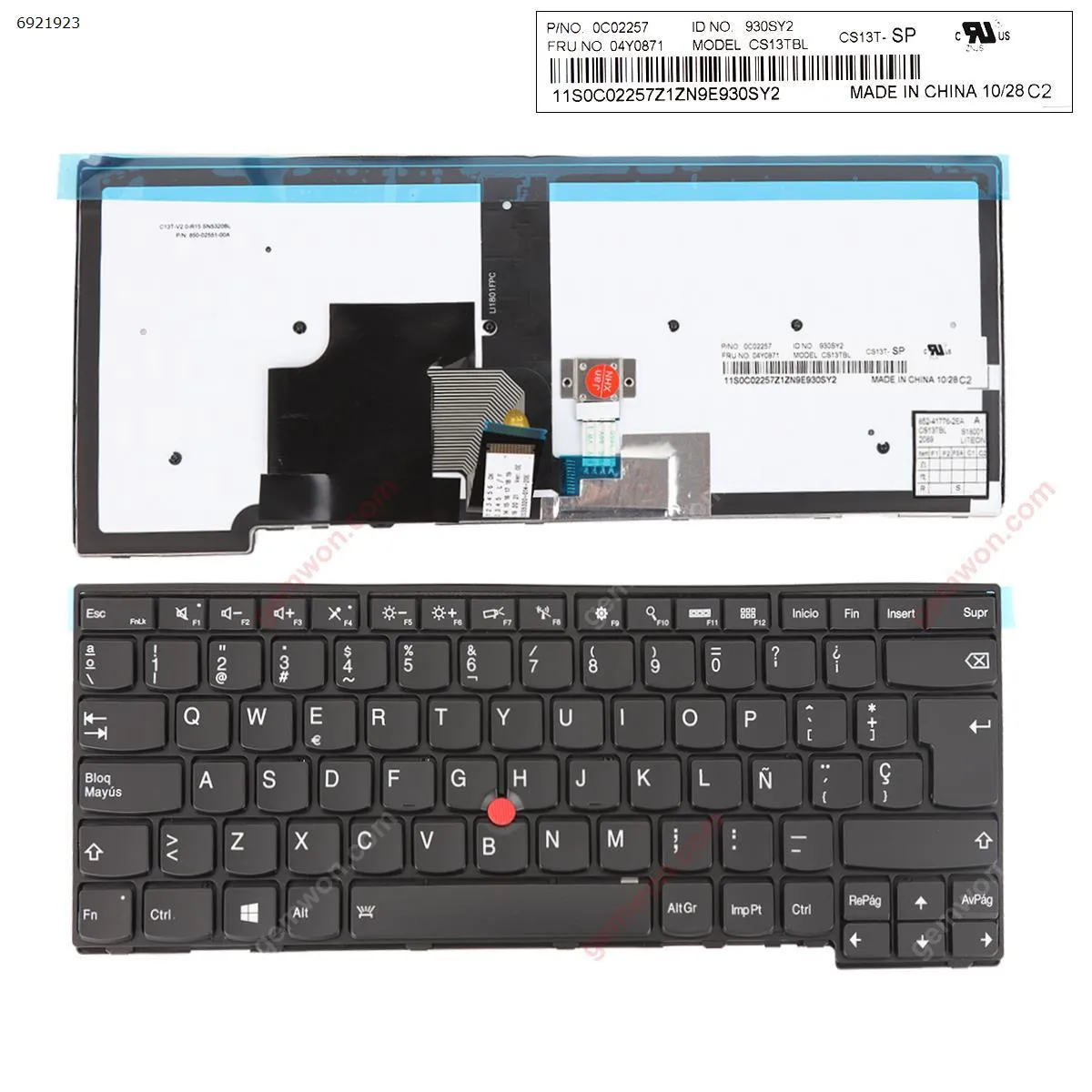 Picture of Thinkpad T440 T440P T440S T450 T450s T431s E431 BLACK FRAME BLACK (Backlit with point stick ,For Win8) OEM