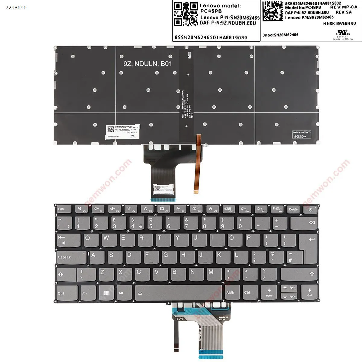 Picture of Lenovo IdeaPad 720s-14ikb 720s-14ikb GRAY (Backlit,Without FRAME,WIN8) 