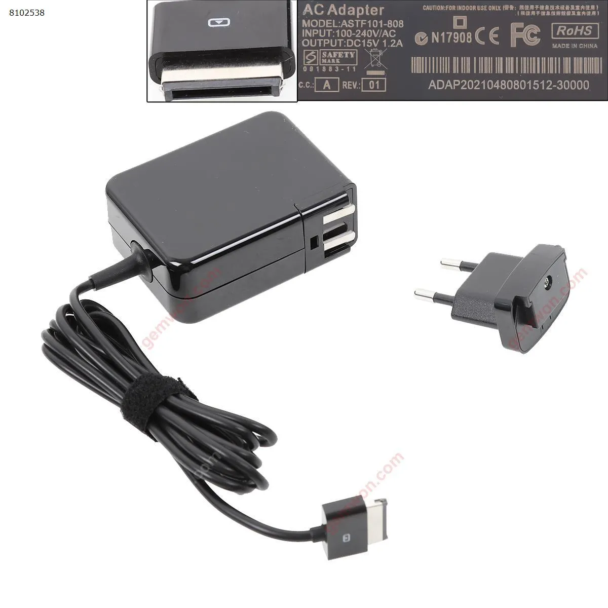 Picture of ASUS 15V1.2A 18W TF101 TF201 TF300 TF700（Wall Charger Portable Power Adapter）Plug：EU