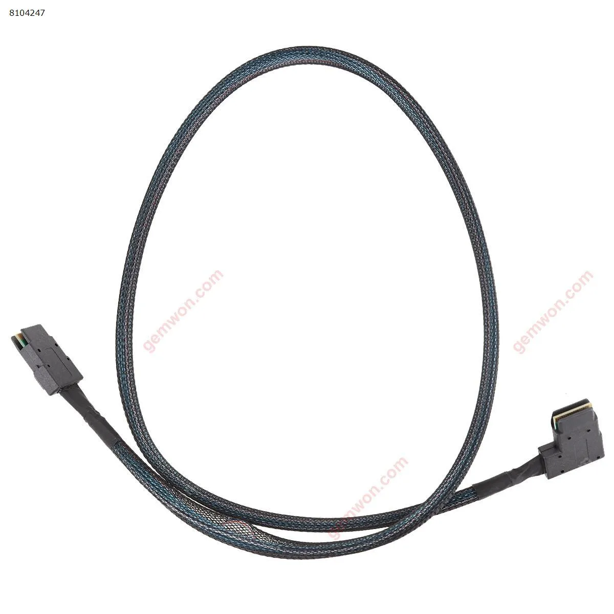 Picture of Sas8087 to SFF-8087 straight to right bend SAS3.0 connection cable inside the server chassis