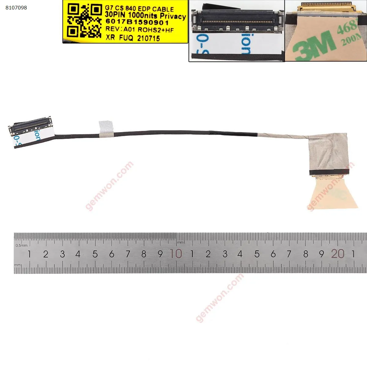 Picture of HP 840 G7 845 G7 LCD Cable.