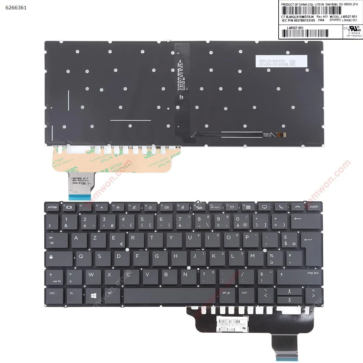 Picture of HP EliteBook x360 830 G5 x360 830 G6 BLACK（Backlit，Only fit X360 Series， Win8）