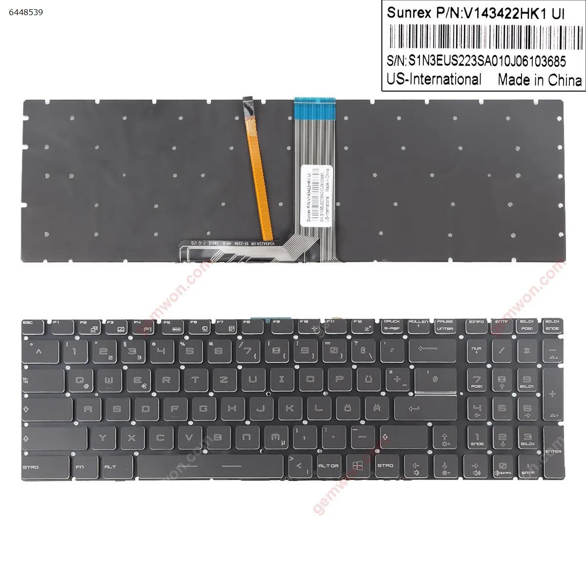 Picture of MSI GT72 GS60 GS70 WS60 BLACK (Full Colorful Backlit,Without FRAME,WIN8) Version2	