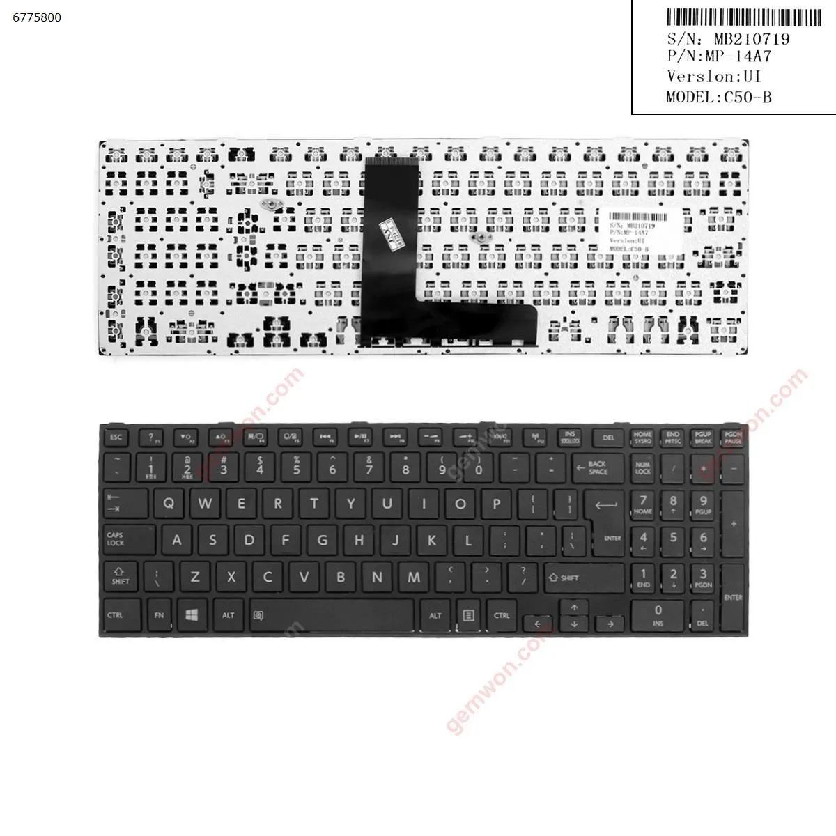 Picture of TOSHIBA Satellite C50-B BLACK( Big Enter , Without Foil For Win8) 