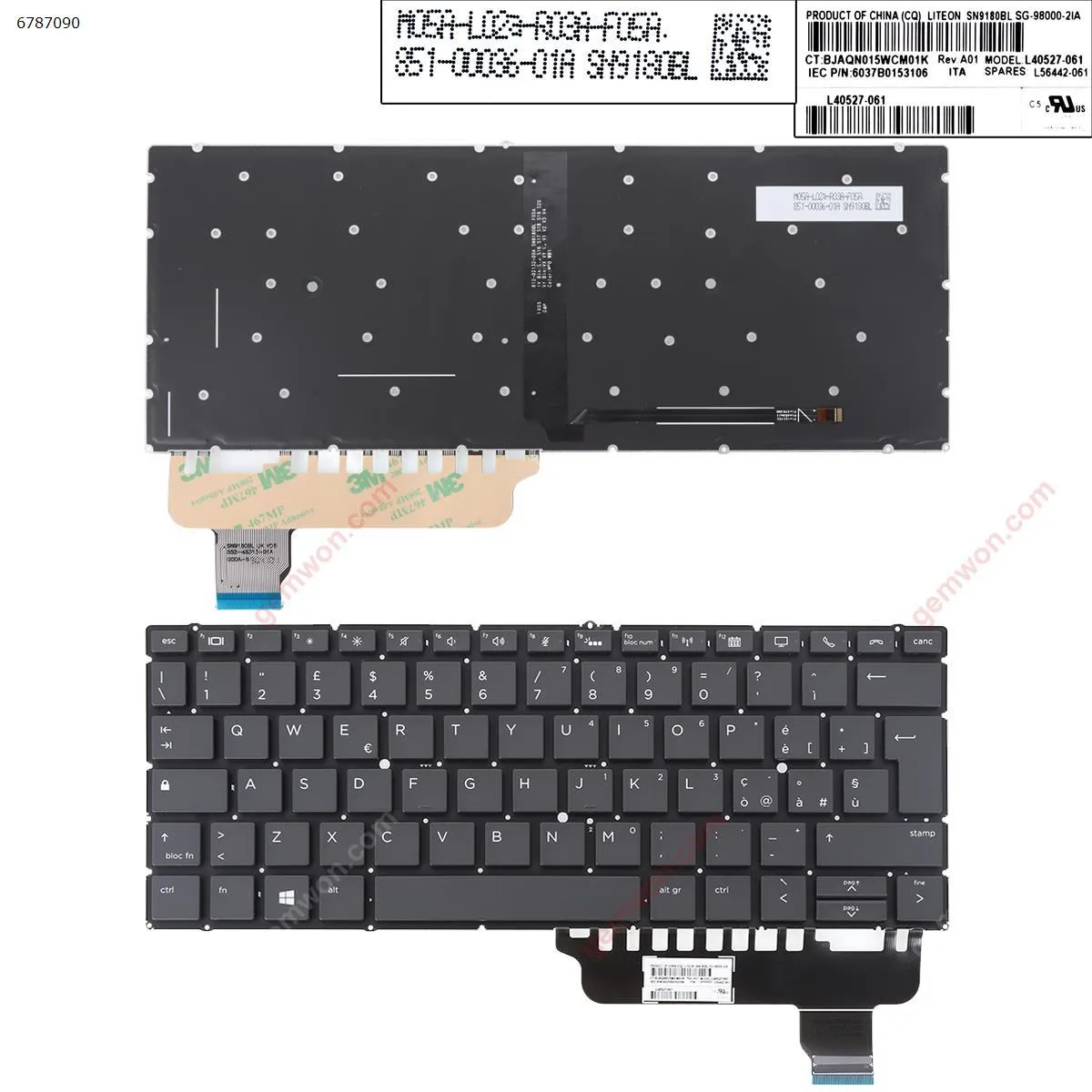 Picture of HP EliteBook x360 830 G5  x360 830 G6 BLACK（Backlit，Only fit X360 Series， Win8）