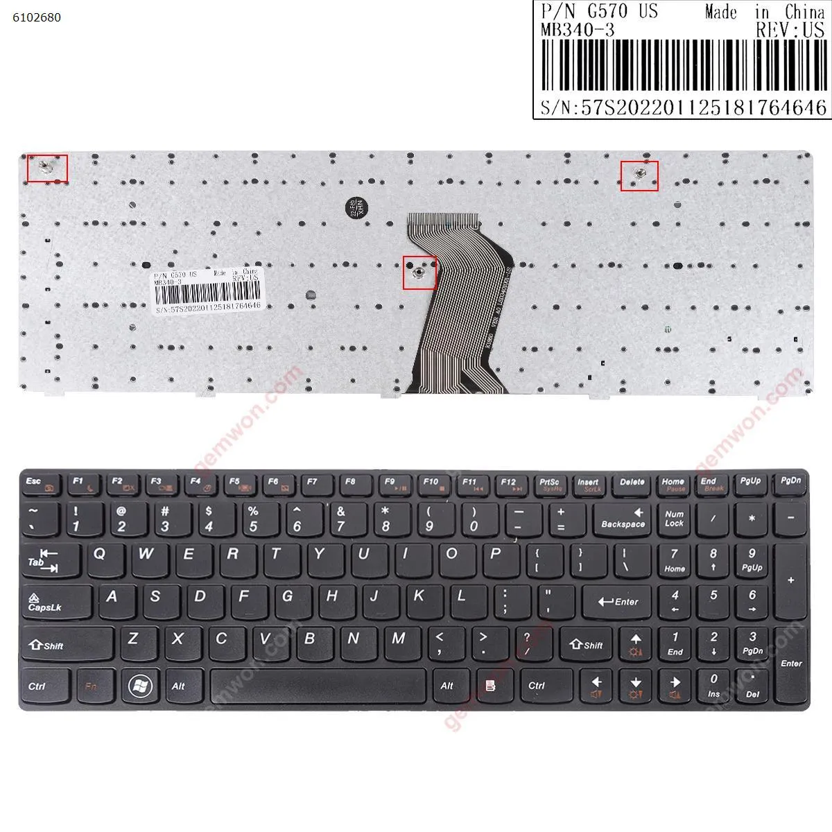 Picture of LENOVO Ideapad Z560 Z560A Z565A G570 BLACK FRAME BLACK OEM (without foil)