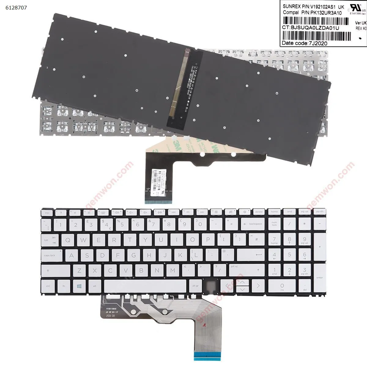 Picture of HP Envy 17-cg 17-cgxxx,15 - ED 15-edxxx SILVER （Backlit ，win8 ）