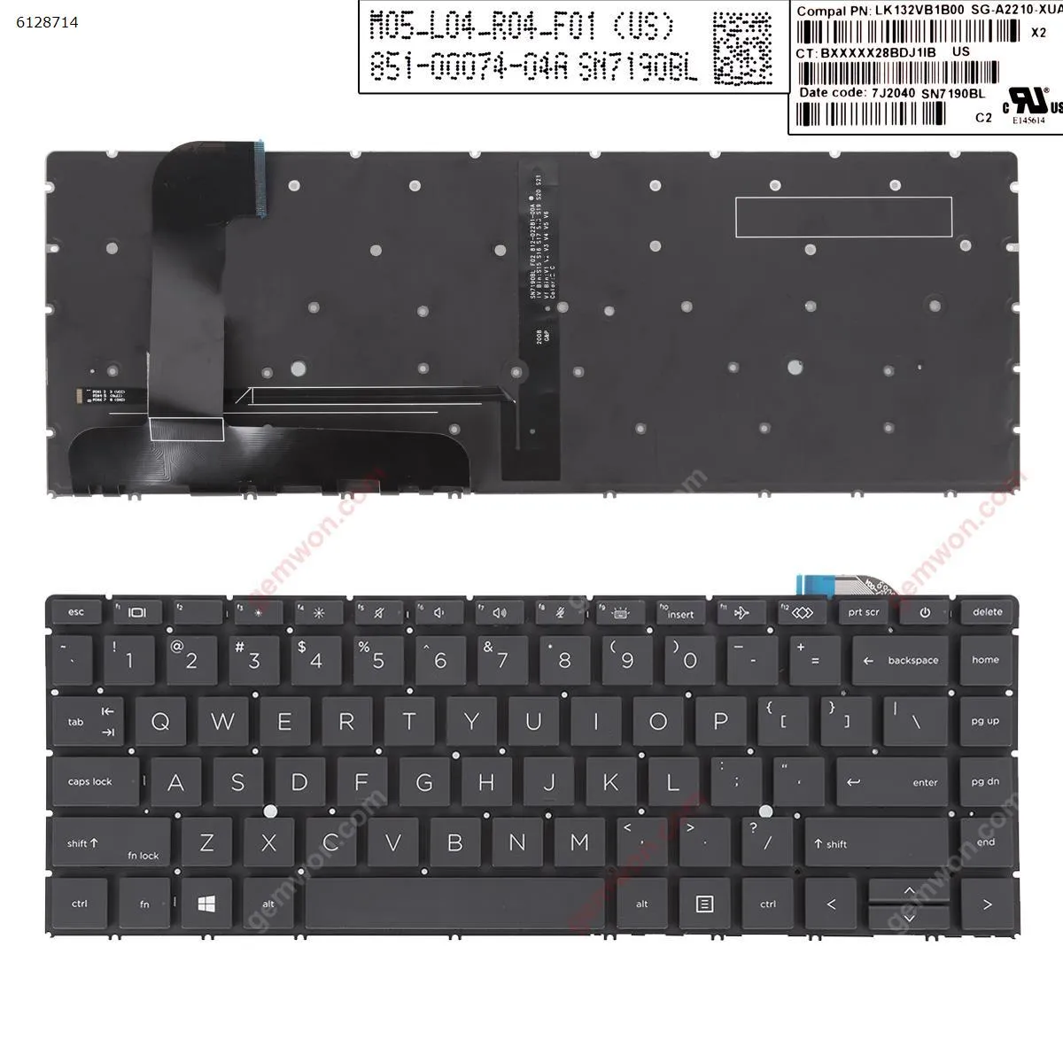 Picture of Laptop US keyboard for HP Zbook Studio G7 BLACK  (Backlit,Without FRAME Win8)