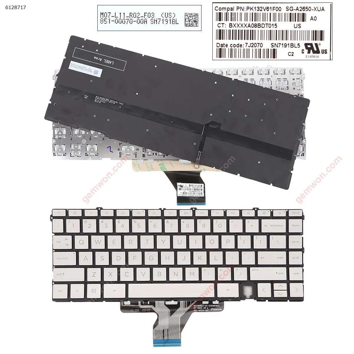 Picture of Laptop US keyboard for HP Spectre x360 14-EA 14-EA0023DX 14-EA0047NR 14-EA1023DX GOLD（Backlit Win8）（）