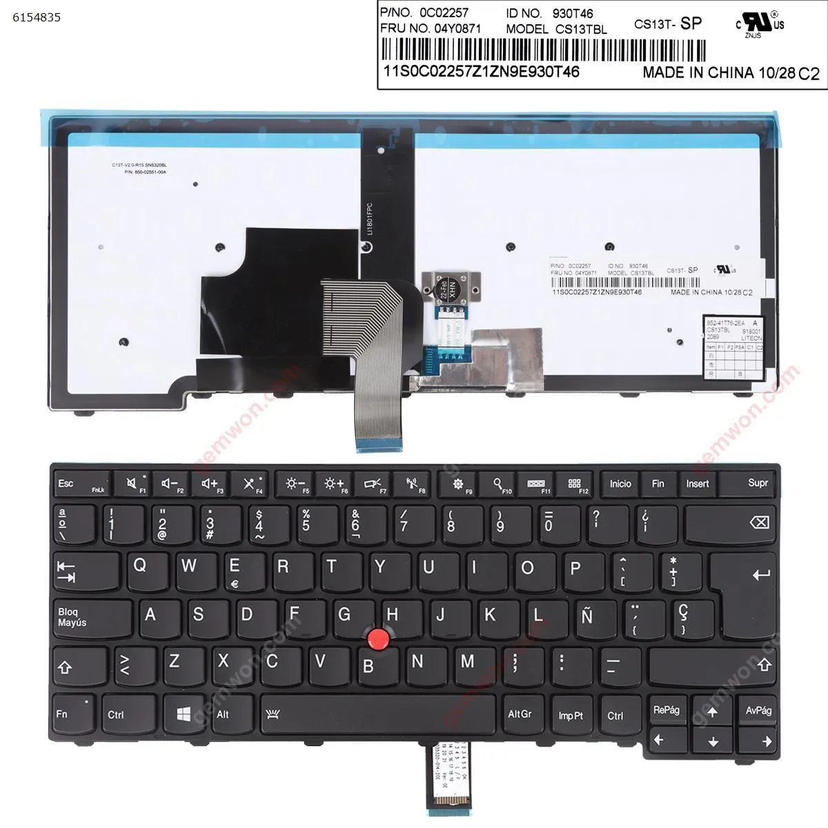 Picture of Thinkpad T440 T440P T440S BLACK FRAME BLACK(Backlit,With Point stick,Win8 )