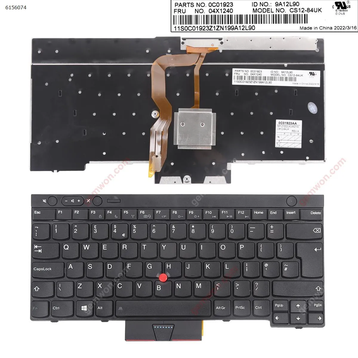 Picture of IBM ThinkPad T430 T530 X230 BLACK (with point stick For Win8) OEM