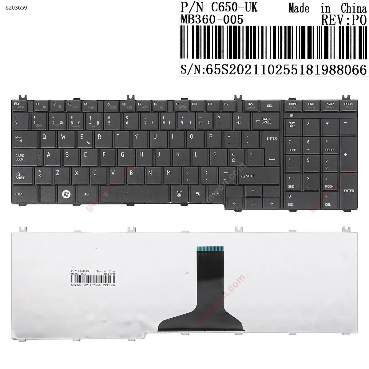 Picture of TOSHIBA Satellite C650 C660 L650 L670 BLACK 