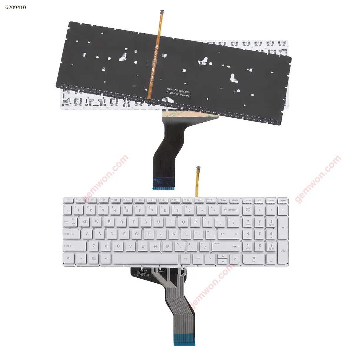 Picture of Laptop US keyboard for HP Pavilion 15-AB SILVER(Backlit,Without FRAME,With cable folded,Win8)