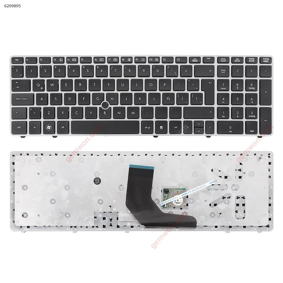 Picture of HP ProBook 6560B/EliteBook 8570P 8560P SILVER FRAME BLACK(With Point stick)