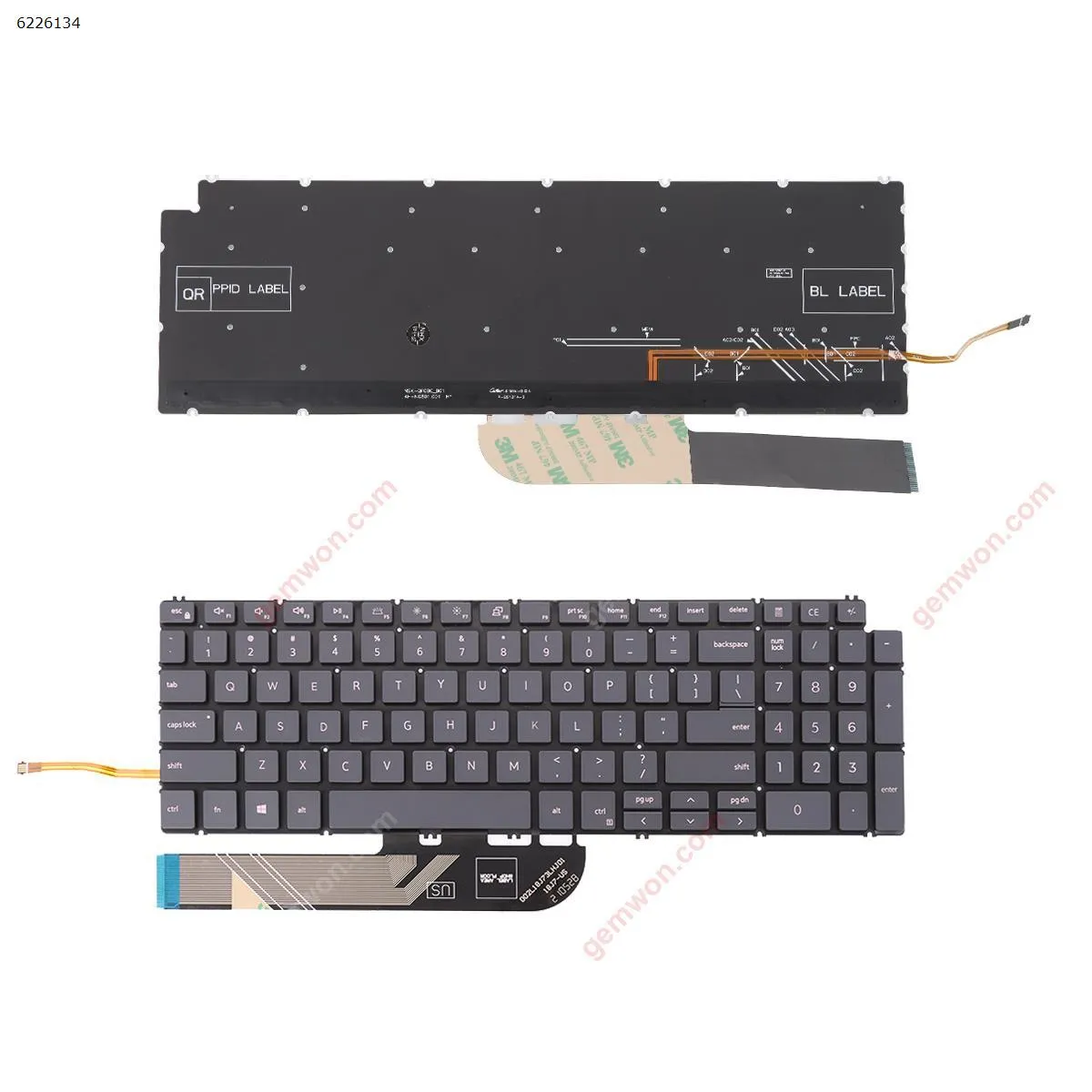 Picture of DELL 15 7590 5584 5590 5593 5594 5598 GRAY (Backlit Pink character WIN8)