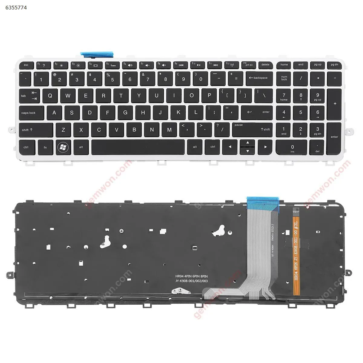 Picture of HP ENVY 15-j Series SILVER FRAME BLACK( Backlit, For Win8)OEM	