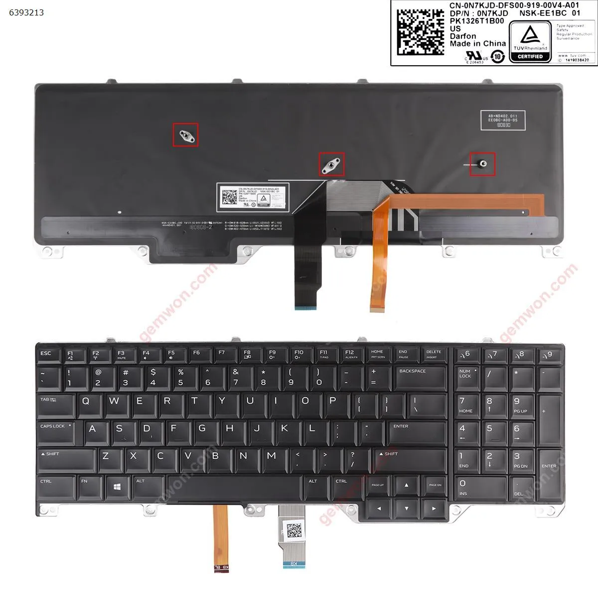 Picture of DELL Alienware 17 R2 17 R3 BLACK （Full Colorful Backlit  Win8）