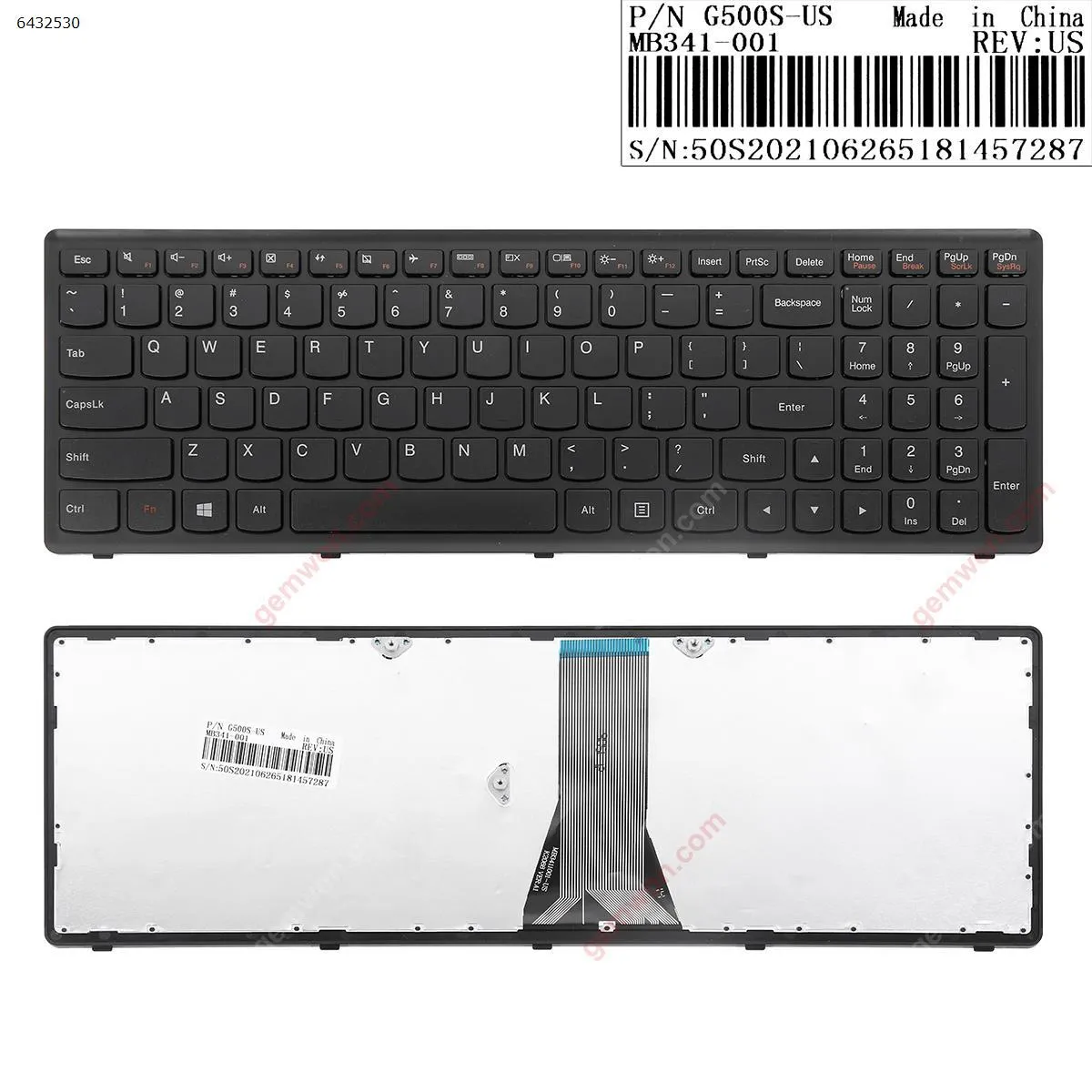Picture of Laptop US keyboard for Lenovo G500S S500 Flex 15 BLACK FRAME BLACK(For Win8)OEM