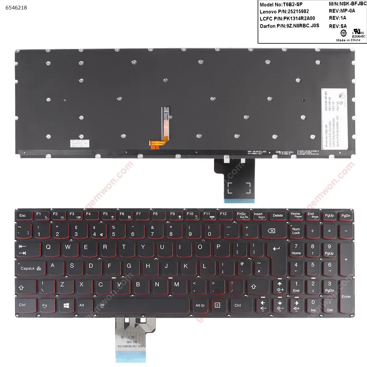 Picture of Lenovo Y50-70 Y70-70 BLACK (Red Backlit,Win8) 