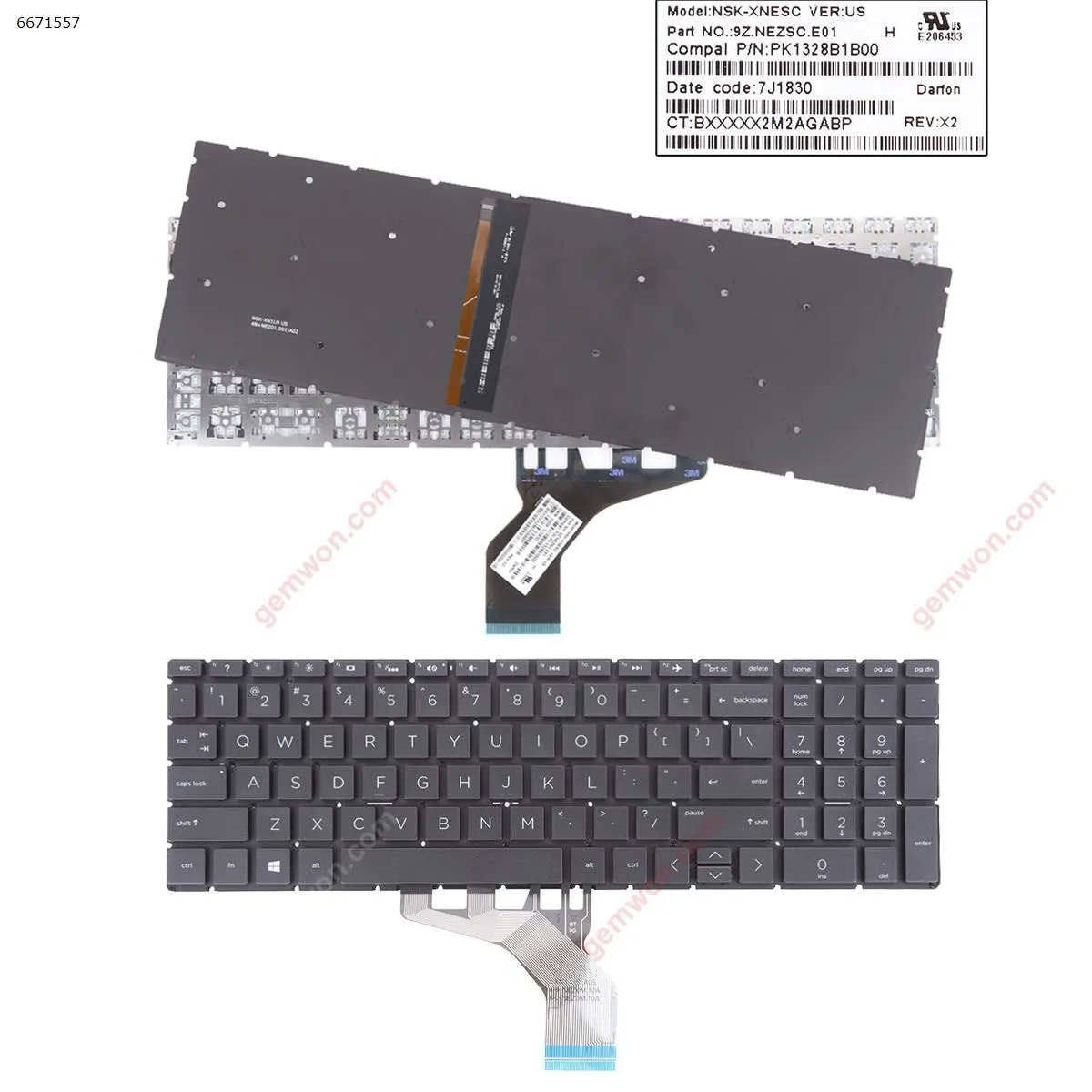 Picture of 	HP Pavilion 15-DA 250 255 G7 Gen7 BLACK ( backlit ，Small Enter WIN8)