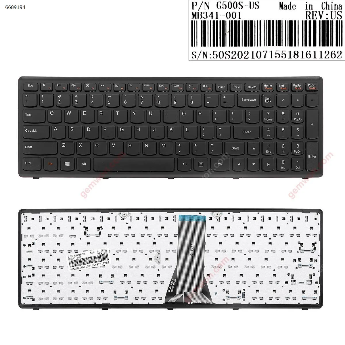 Picture of Lenovo G500S S500 Flex 15 BLACK FRAME BLACK(For Win8, Without  Foil )OEM 