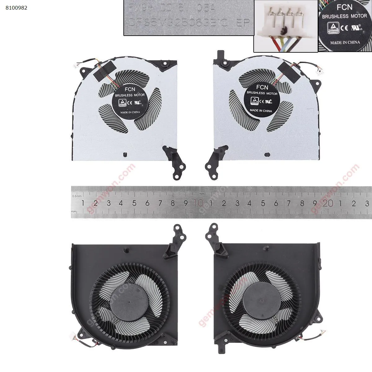 Picture of Laptop fan for LENOVO 2020 R7000 Y550-15 Y7000P CPU+GPU 5V，ORG