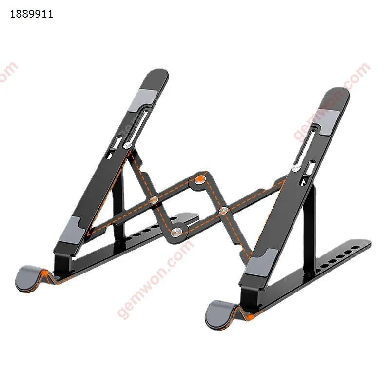 Picture of Laptop Stand Plastic Folding Portable Laptop Stand Desktop Cooling Base ABS Black