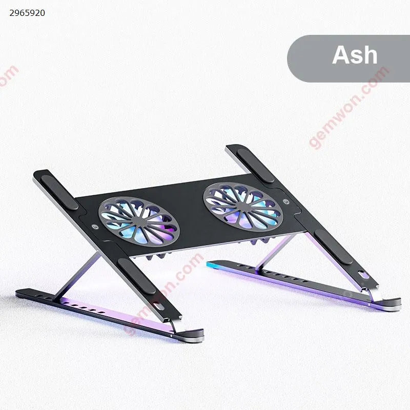 Picture of Folding Storage Aluminum Alloy Notebook Cooling Bracket Tablet Computer Bracket Gray + Data Cable
