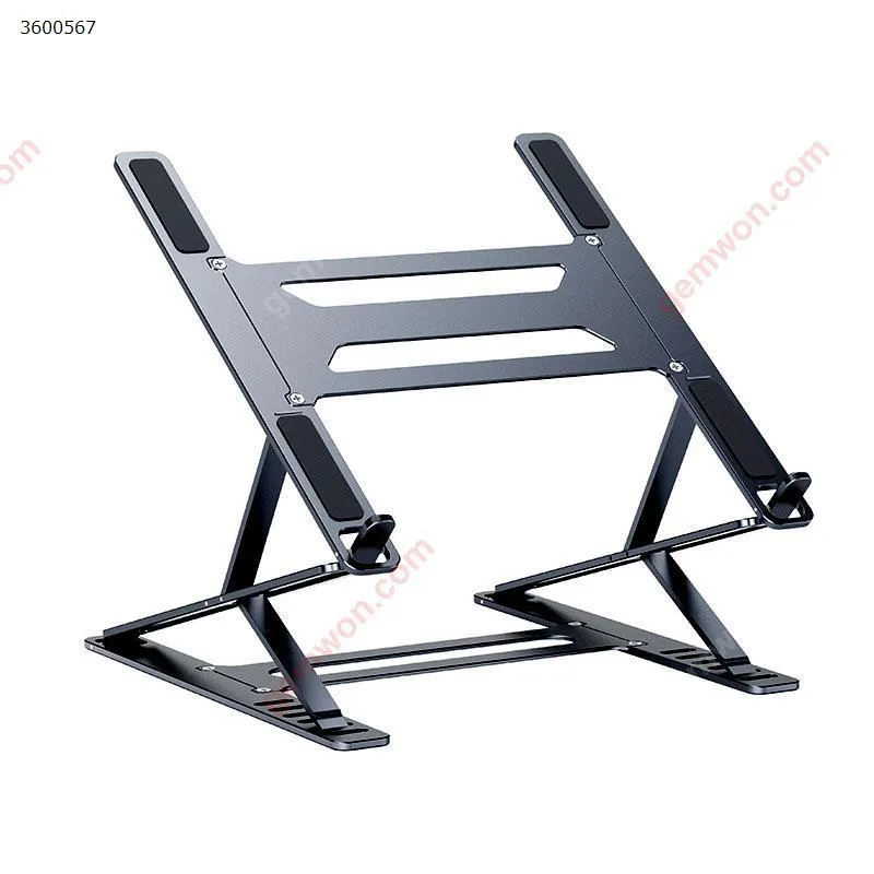 Picture of Portable Folding Double Layer Storage Aluminum Alloy Laptop Stand Metal Computer Stand Gray