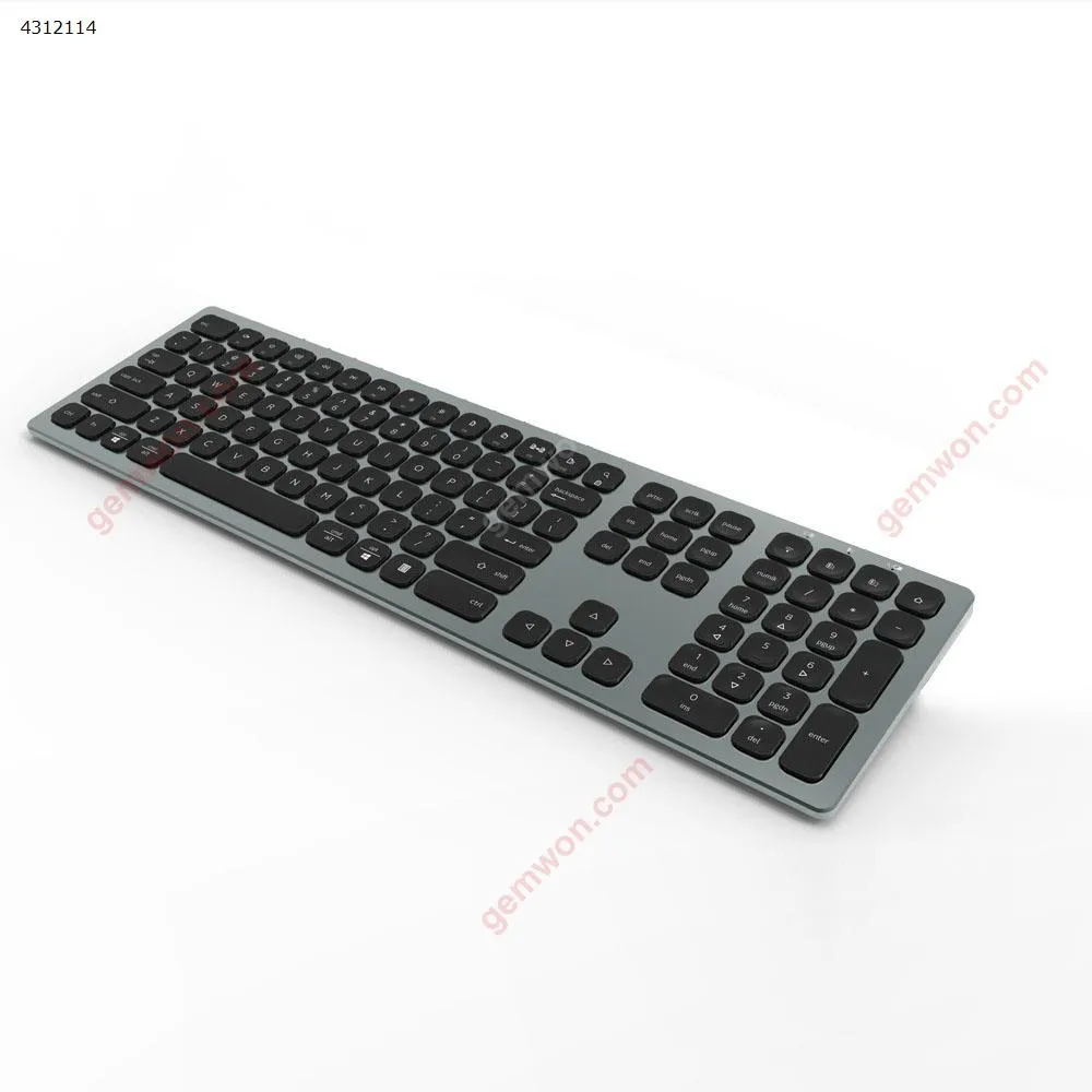 Picture of Ultra-thin Aluminum Alloy 2.4G+Bluetooth Dual Mode Wireless Keyboard Type-C Charging Silent Office Bluetooth Keyboard Black