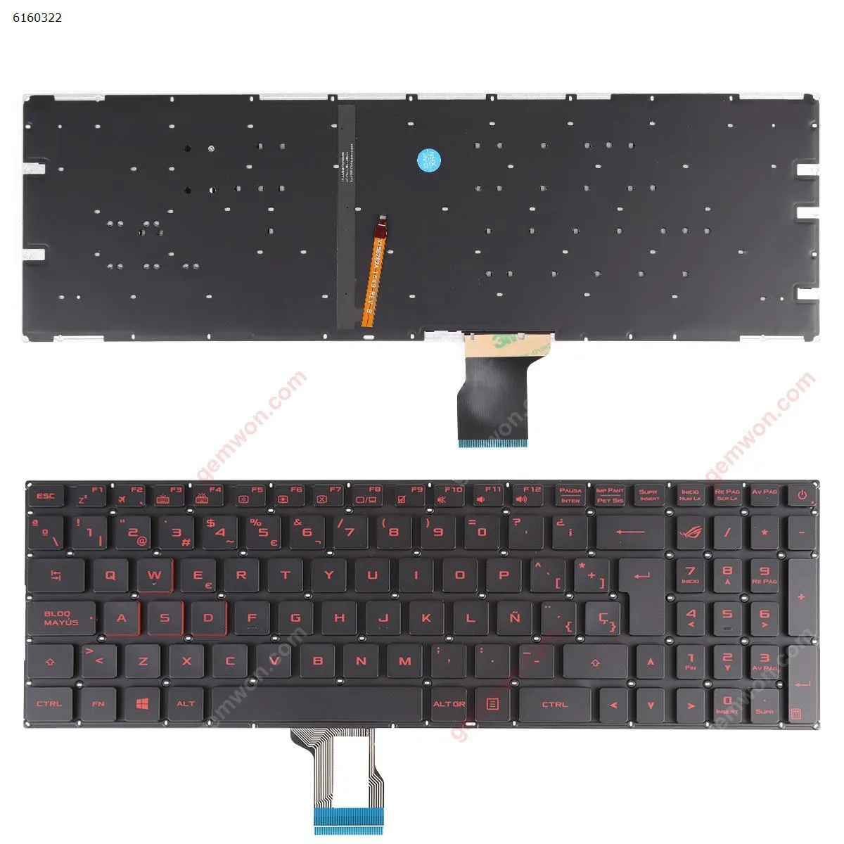 Picture of Asus GL502VM GL502VS GL502VT GL502VY GL702VS GL702V BLACK(Red Backlit,Red Printing) WIN8