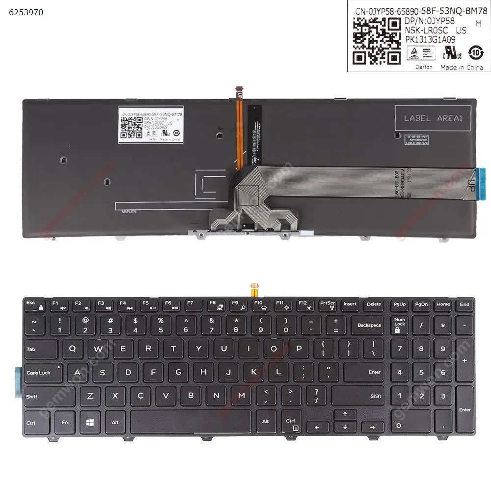 Picture of Dell Inspiron 15-5000 Series 5547 5521 5542 BLACK FRAME BLACK OEM (Backlit,Win8)