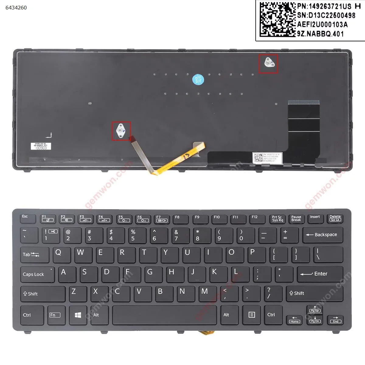 Picture of SONY SVF14N  Series BLACK FRAME BLACK (With Backlit Board For Win8)