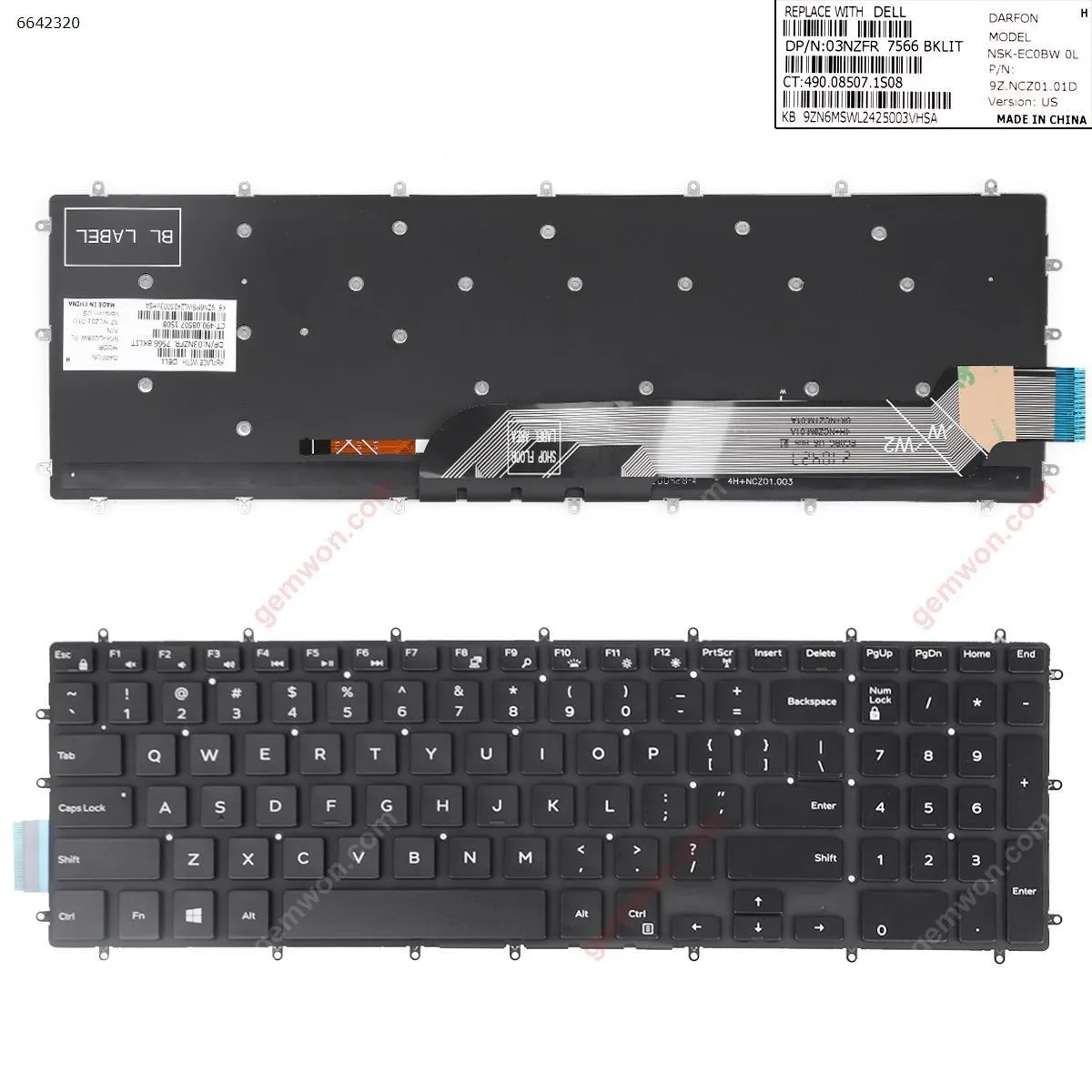 Picture of Dell DELL Inspiron Gaming 15-7566  BLACK (Without FRAME ，Backlit,Win8)