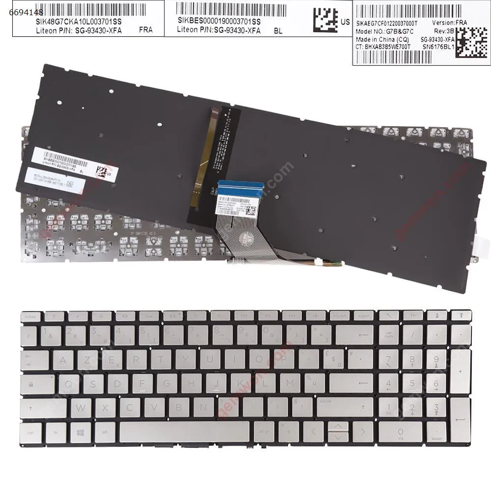 Picture of HP Pavilion 15-DA 250 255 G7 Gen7 SILVER ( backlit  WIN8)  