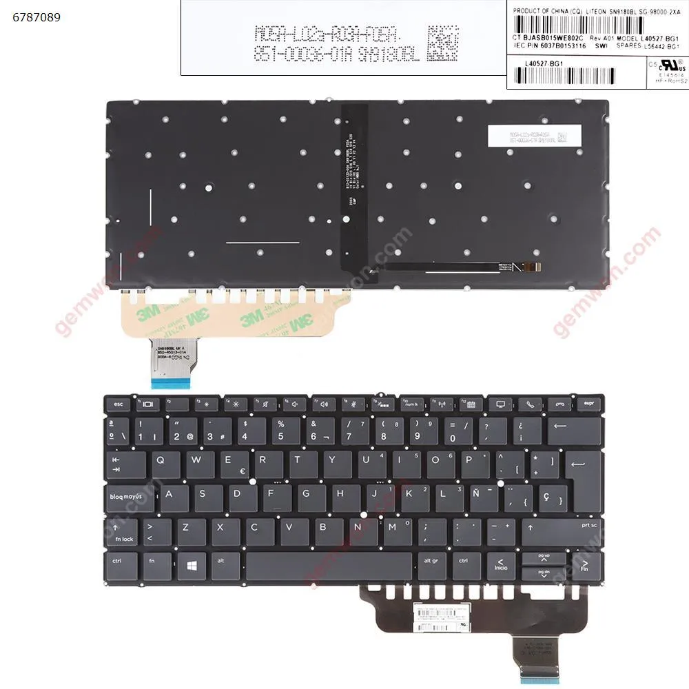 Picture of HP EliteBook x360 830 G5  x360 830 G6 BLACK（Backlit，Only fit X360 Series， Win8）