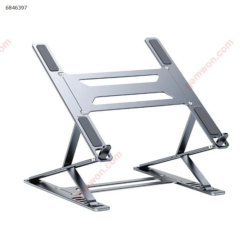 Picture of Portable Folding Double Layer Storage Aluminum Alloy Laptop Stand Metal Computer Stand Silver