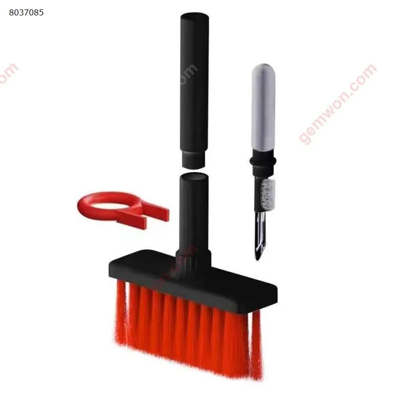 Picture of Multifunctional Headphone Cleaning Pen Keyboard Cleaning Dust Tool Headphone Computer Keyboard Cleaning Kit Black Red