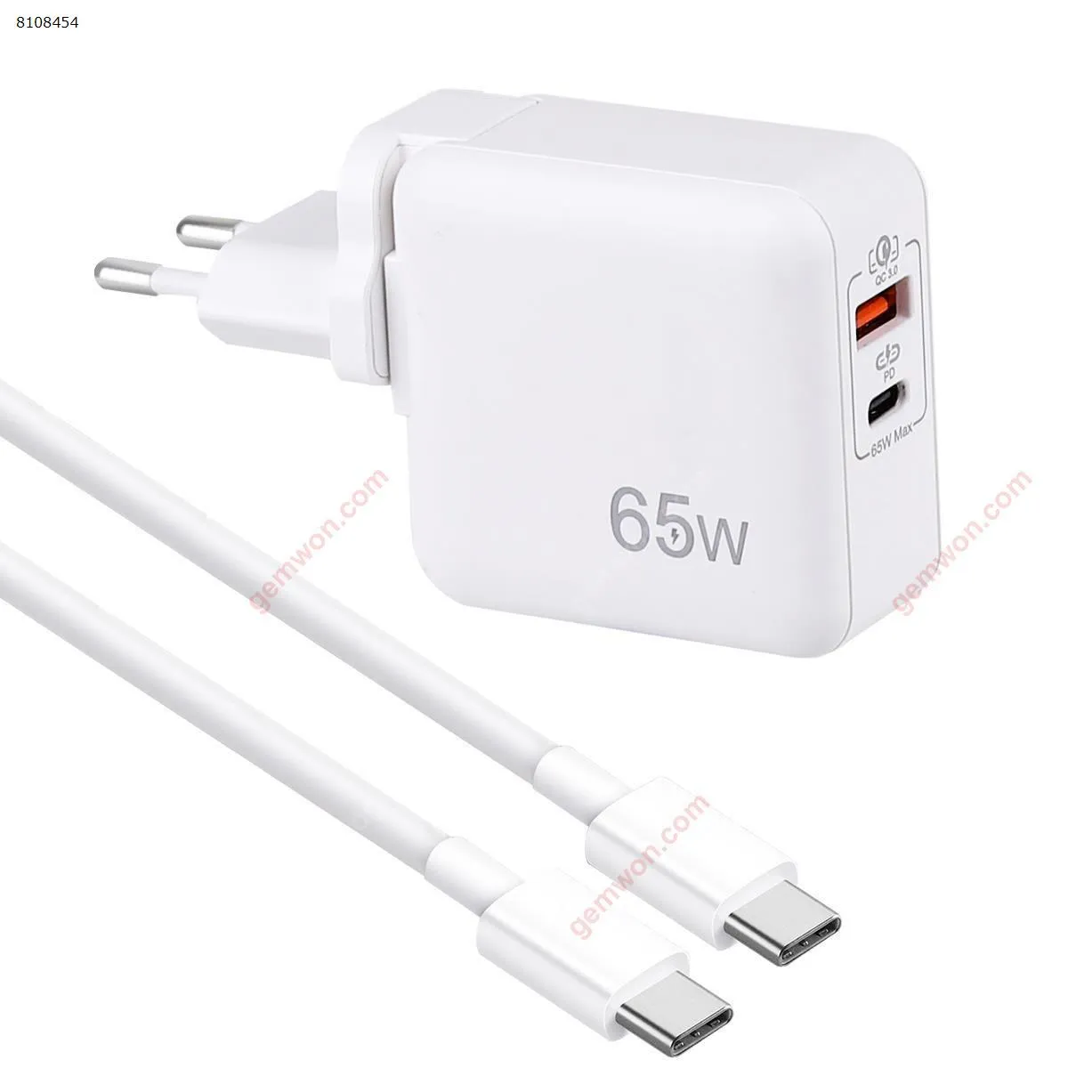 Picture of Samsung Type C charger 65W GaN charger 1C1A, US Plug & EU Converter Adapter, PD fast charging suitable for Type C Mobile Phone, tablet, notebook